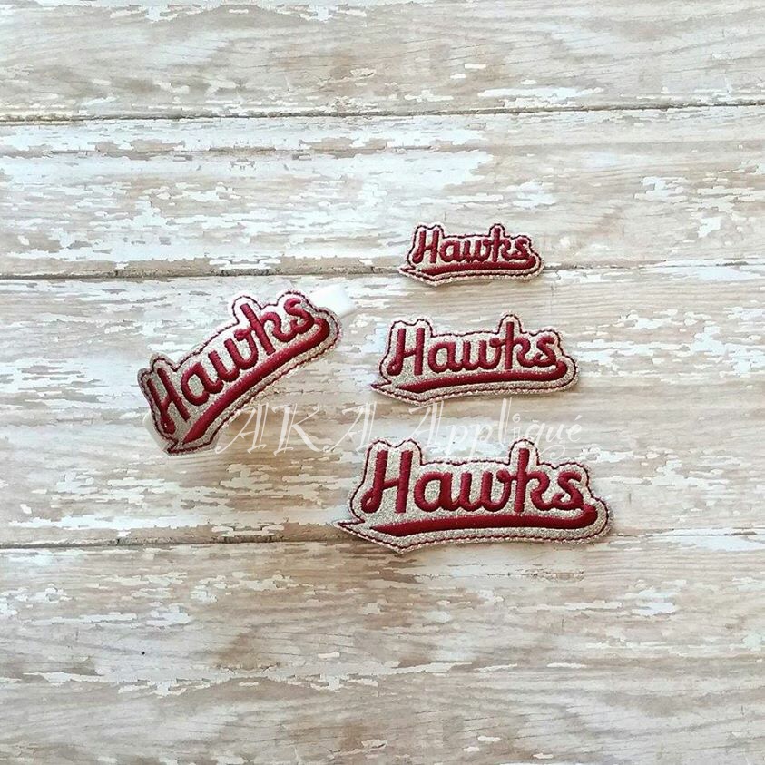 Hawks Barrette Cover & Doll ITH Headband Slider™ Embroidery Design