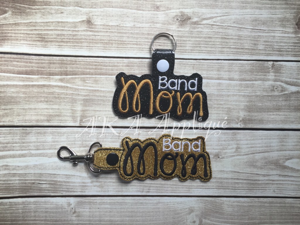 ITH Band Mom Snap Fob Embroidery Design