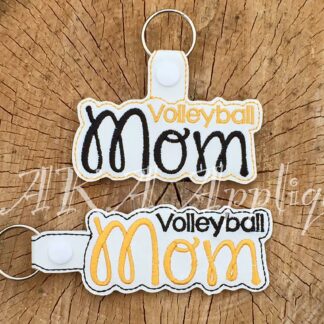 ITH Volleyball Mom Snap Fob Embroidery Design