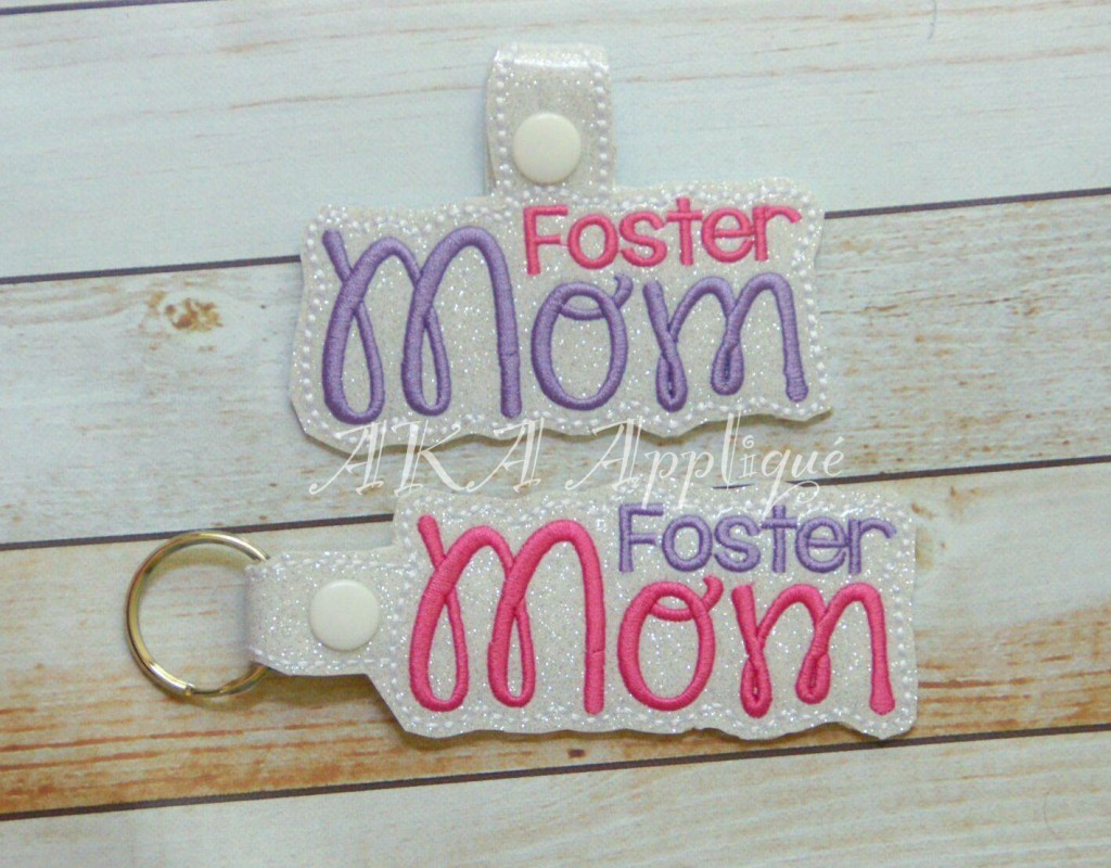 ITH Foster Mom Snap Fob Embroidery Design