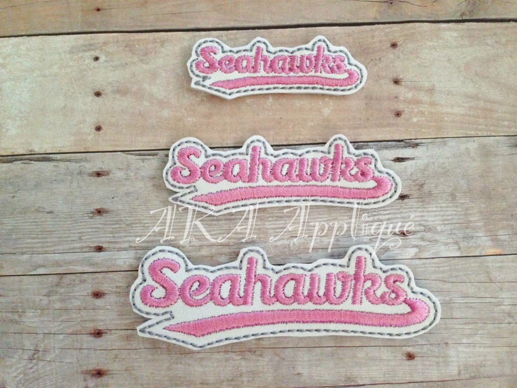 Seahawks Barrette Cover & Doll ITH Headband Slider™ Embroidery Design