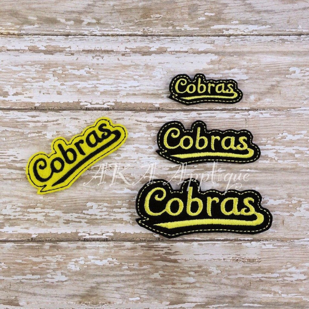 Cobras Barrette Cover & Doll ITH Headband Slider™ Embroidery Design