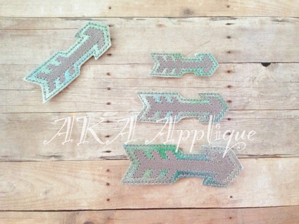 Arrow (Fill and Appliquéd) Barrette Cover & Doll ITH Headband Slider™ Embroidery Design - Image 4