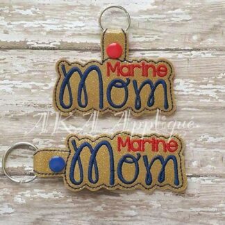 ITH Marine Mom Snap Fob Embroidery Design