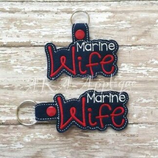 ITH Marine Wife Snap Fob Embroidery Design