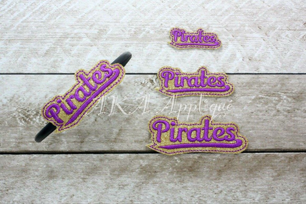 Pirates Barrette Cover & Doll ITH Headband Slider™ Embroidery Design