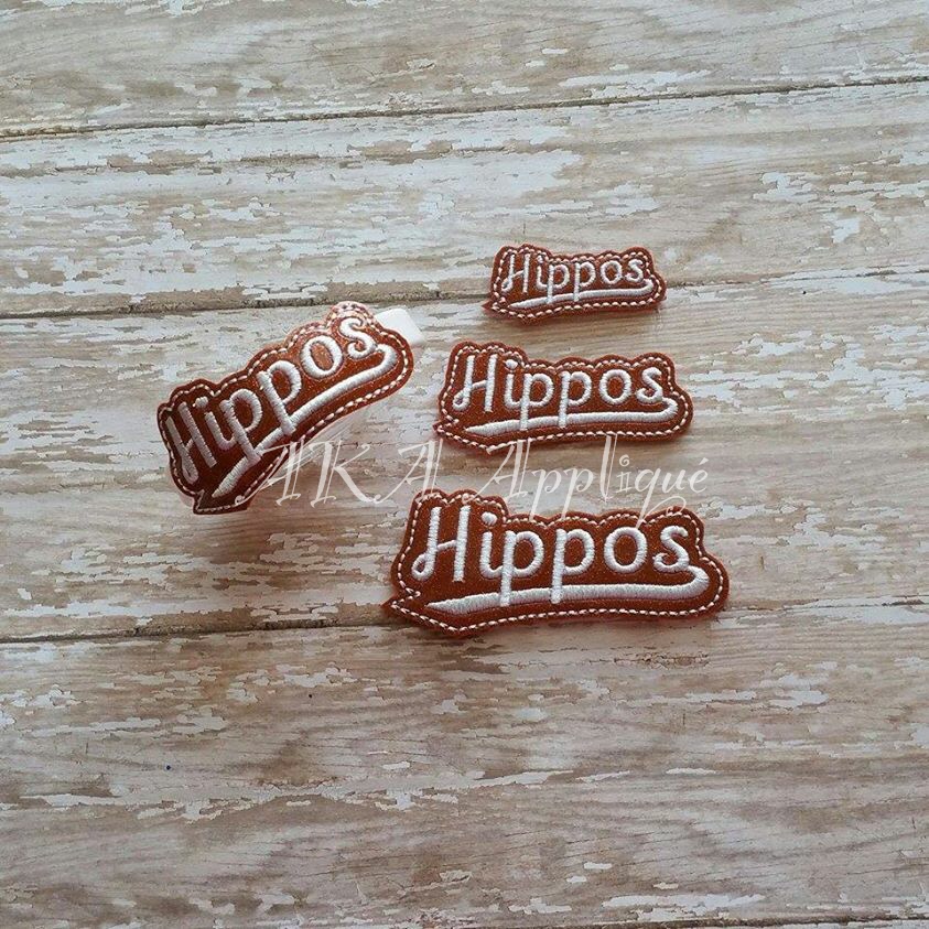 Hippos Barrette Cover & Doll ITH Headband Slider™ Embroidery Design