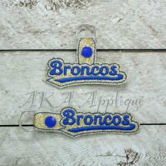 ITH Broncos Spirit Snap Fob Embroidery Design