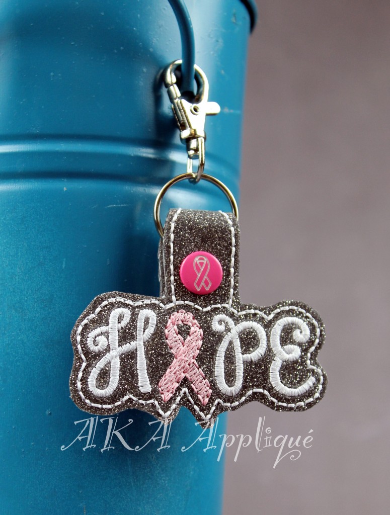 ITH Hope Awareness Ribbon Snap Fob Embroidery Design - Image 5