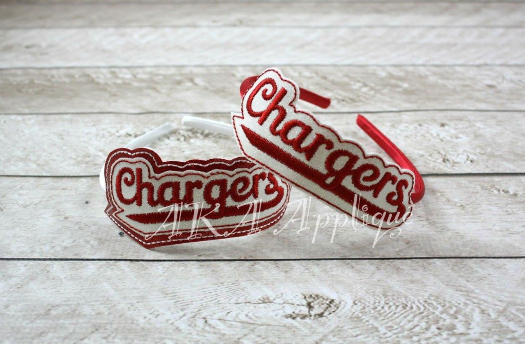 Chargers Spirit ITH Headband SLIDER™ Embroidery Design