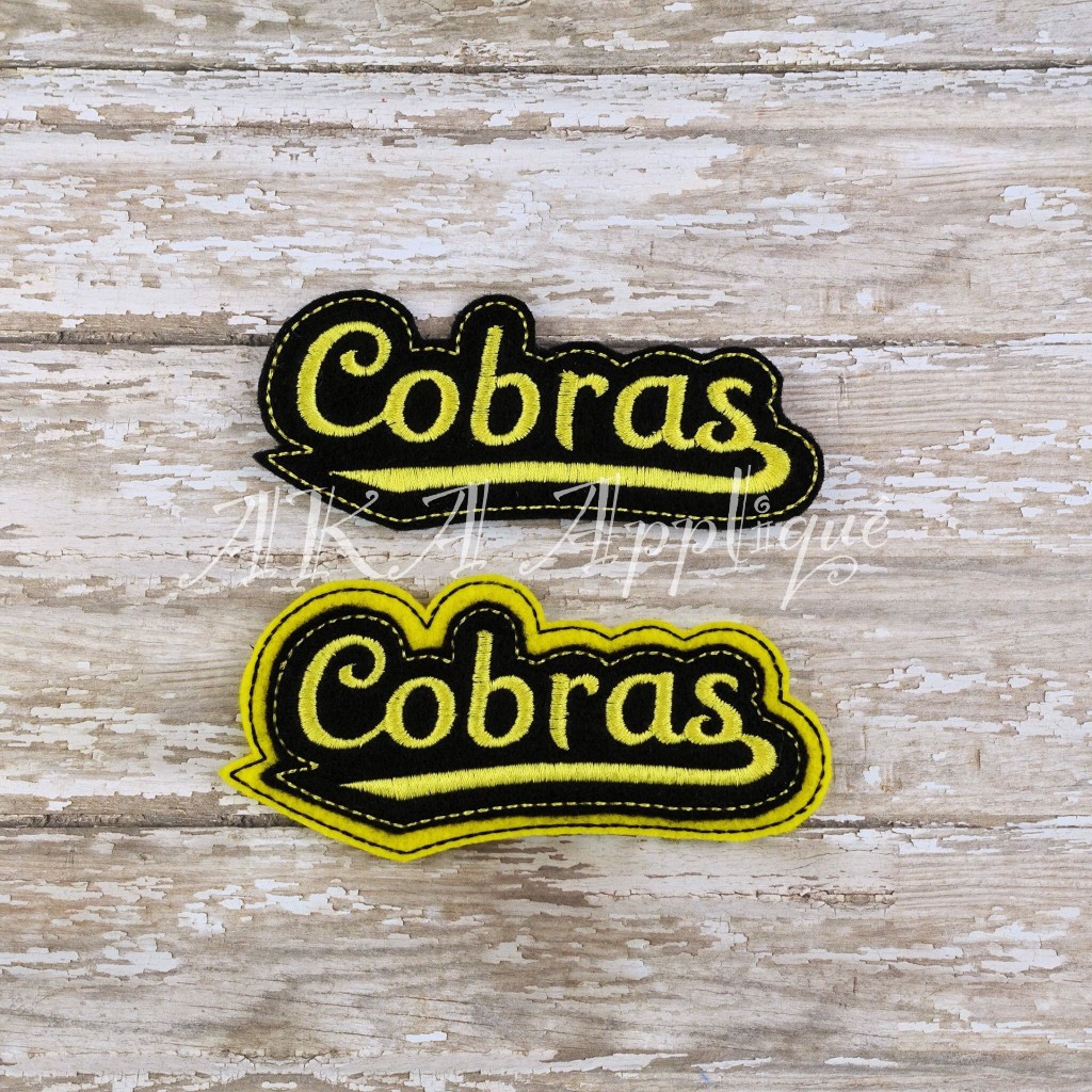 Cobras Spirit ITH Headband SLIDER™ Embroidery Design