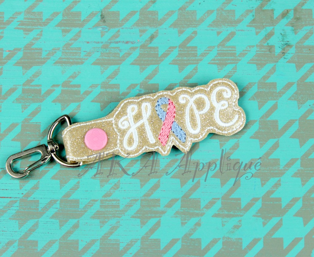 ITH Believe Awareness Ribbon Snap Fob Embroidery Design - Image 4