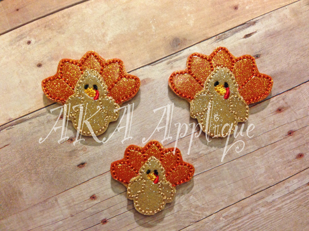 Tallulah Turkey Feltie Embroidery Design