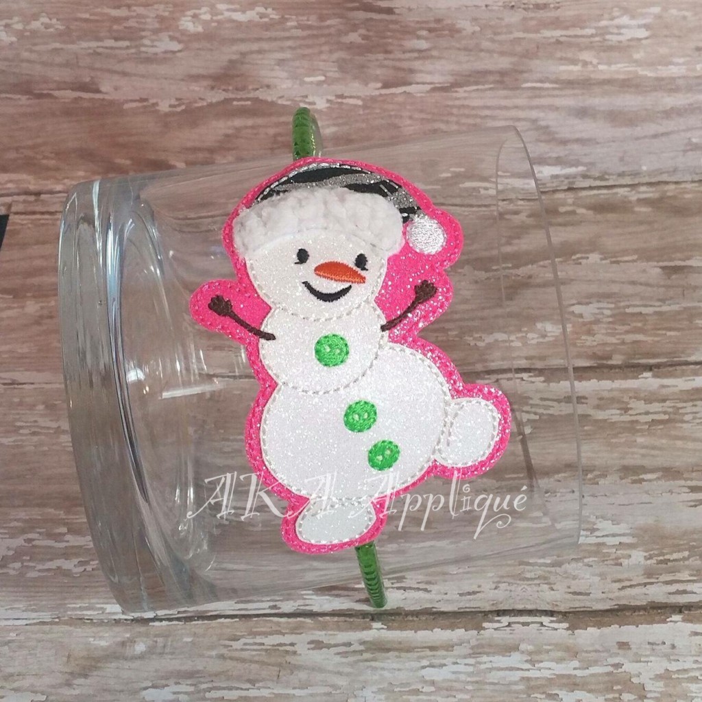ITH Snowman Headband SLIDER™ Embroidery Design - Image 2