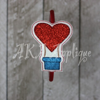 ITH Heart Hot Air Balloon Headband SLIDER™ Embroidery Design