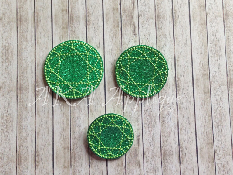 Round Diamond Feltie Embroidery Design