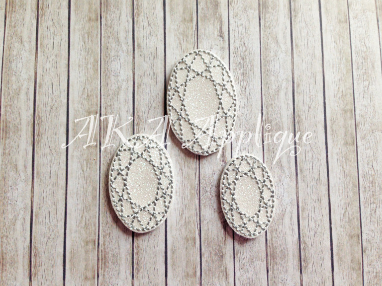 Oval Diamond Feltie Embroidery Design