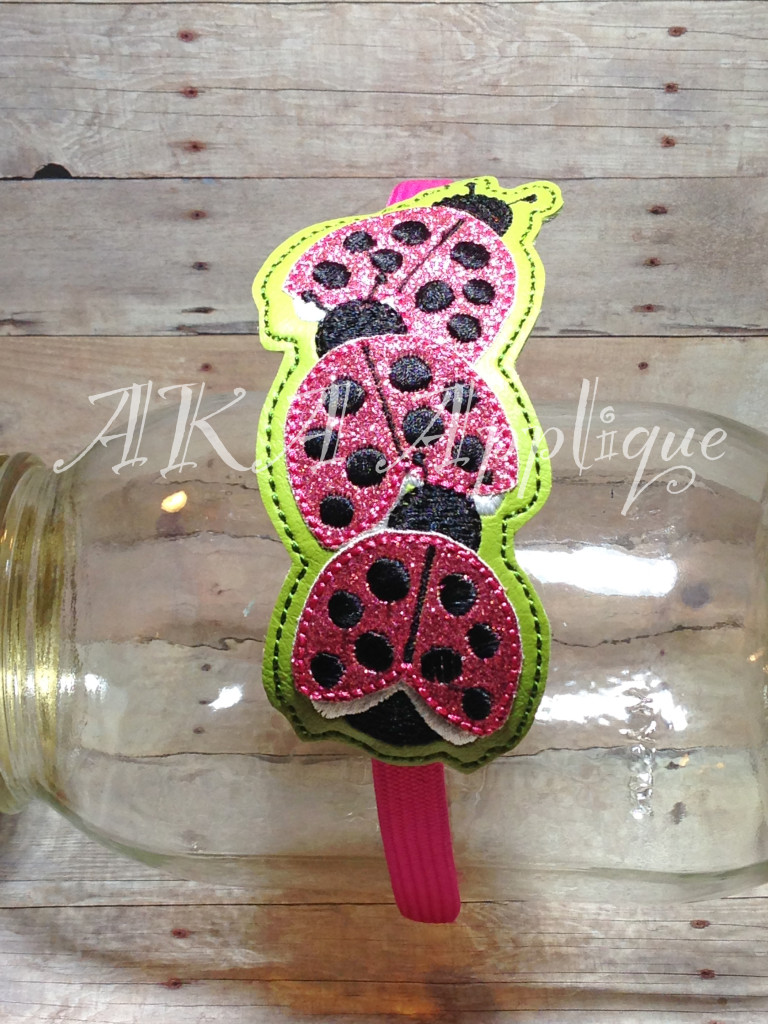 ITH Crawling Ladybug Headband SLIDER™ Embroidery Design - Image 4