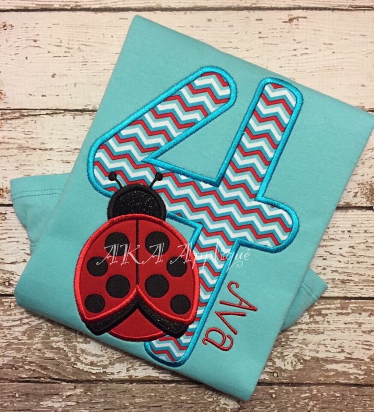 Ladybug Numbers 1-5 Applique Embroidery Design - Image 6