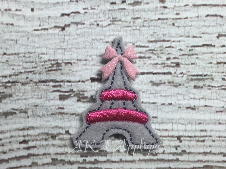 Eiffel Tower Feltie Embroidery Design - Image 3