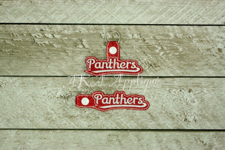 ITH Panthers Spirit Snap Fob Embroidery Design