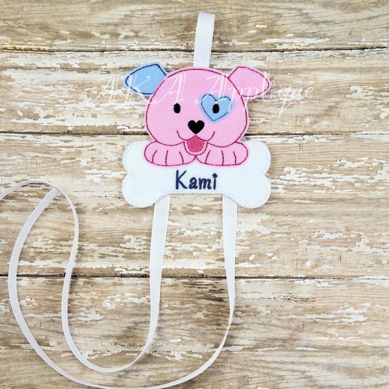 Puppy Love Clip Keeper-Bow Holder ITH Embroidery Design - Image 2