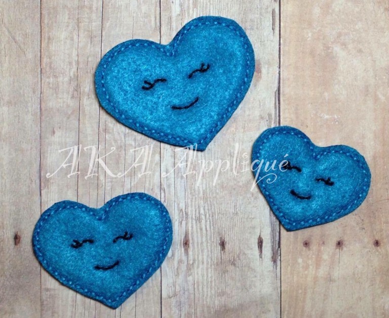Happy Heart Feltie Embroidery Design