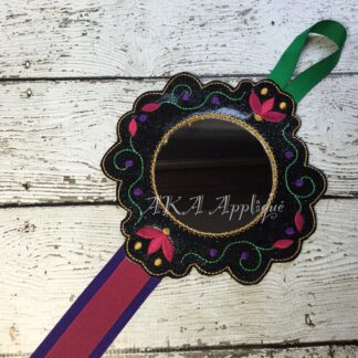 Norwegian Princess Frame Mirror Clip Keeper_Pocket Mirror ITH Embroidery Design