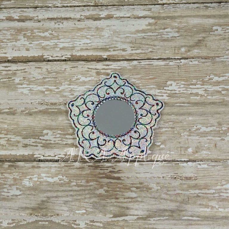 Decorative Frame Mirror 1 Clip Keeper_Pocket Mirror ITH Embroidery Design - Image 3