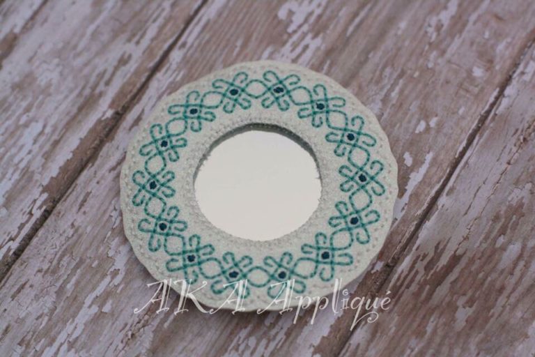 Decorative Frame Mirror 3 Clip Keeper_Pocket Mirror ITH Embroidery Design - Image 4