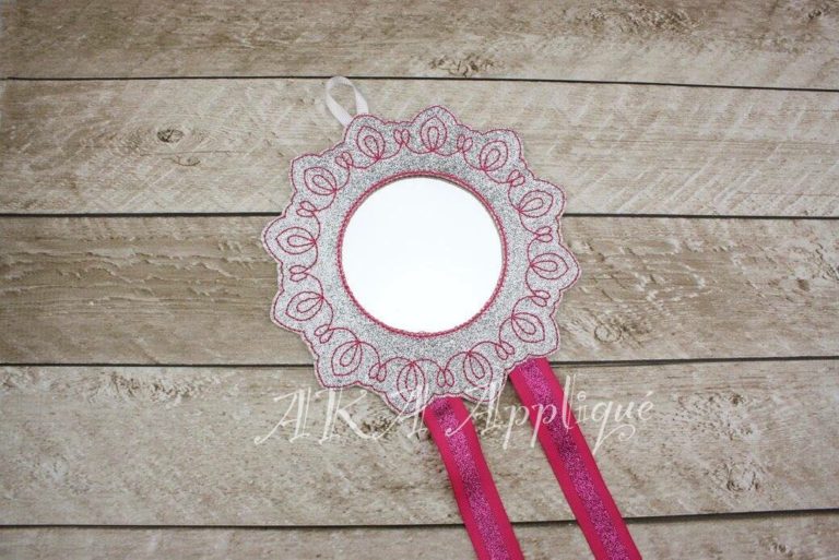 Decorative Frame Mirror 5 Clip Keeper_Pocket Mirror ITH Embroidery Design
