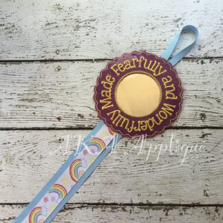 Fearfully Phrase Mirror Clip Keeper ITH Embroidery Design