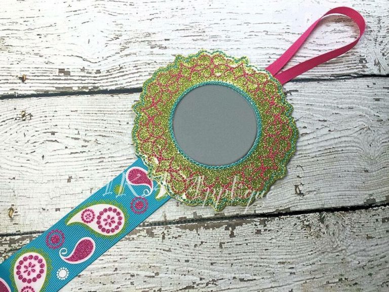 Decorative Frame Mirror 2 Clip Keeper_Pocket Mirror ITH Embroidery Design