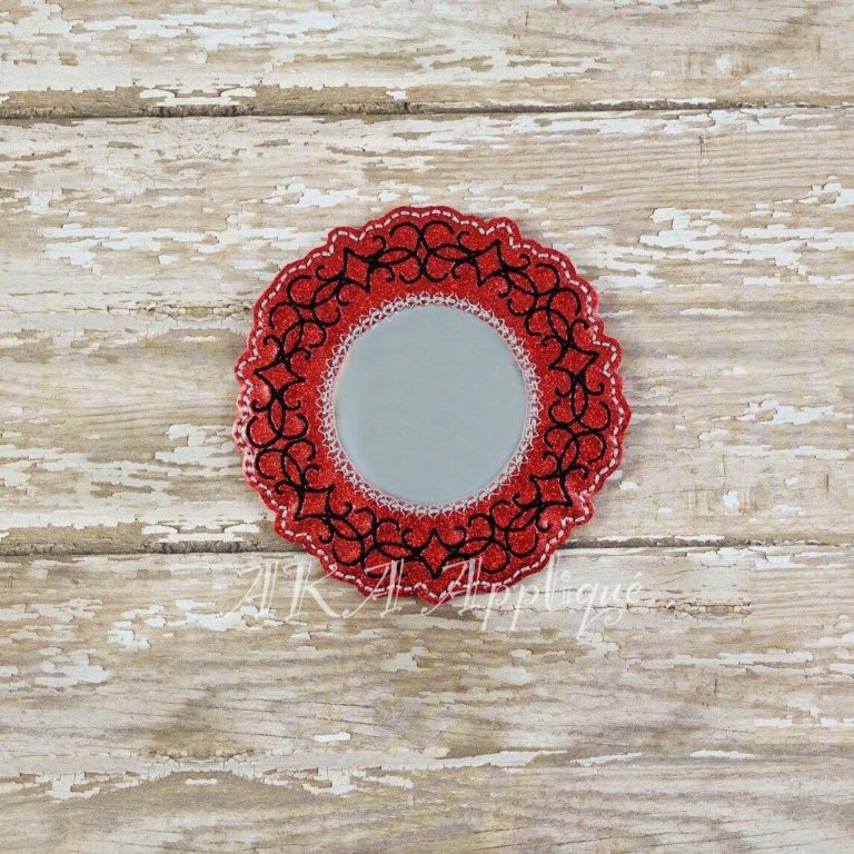 Decorative Frame Mirror 2 Clip Keeper_Pocket Mirror ITH Embroidery Design - Image 3