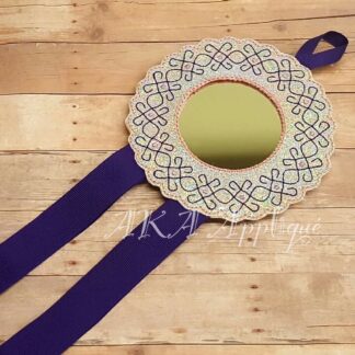 Decorative Frame Mirror 3 Clip Keeper_Pocket Mirror ITH Embroidery Design