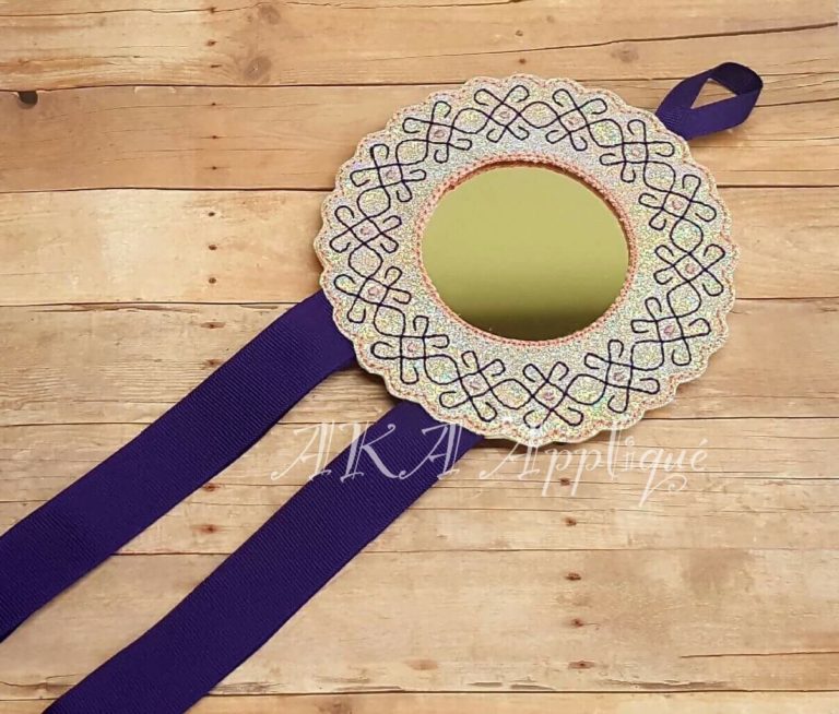 Decorative Frame Mirror 3 Clip Keeper_Pocket Mirror ITH Embroidery Design