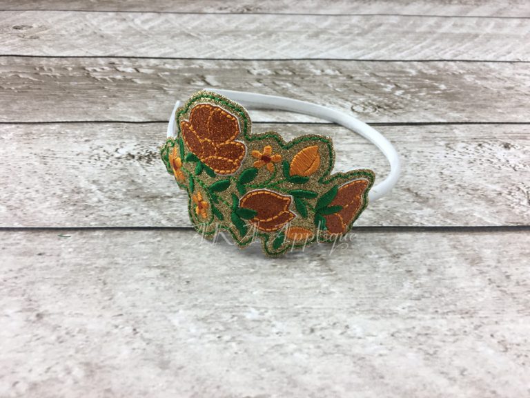 ITH Crown Princess Flower Headband SLIDER™ and Clip Cover Embroidery Design - Image 8