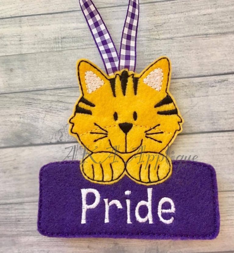 Personalizable Toby Tiger Ornament ITH Embroidery Design - Image 2