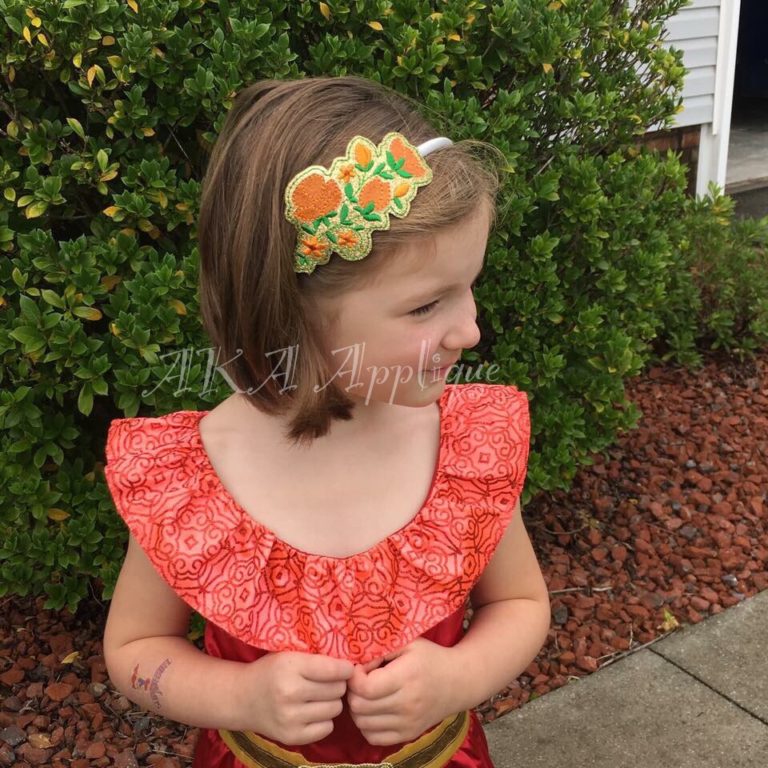 ITH Crown Princess Flower Headband SLIDER™ and Clip Cover Embroidery Design - Image 5