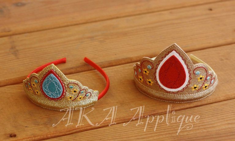 ITH Crown Princess Headband Tiara SLIDER™ Embroidery Design - Image 4