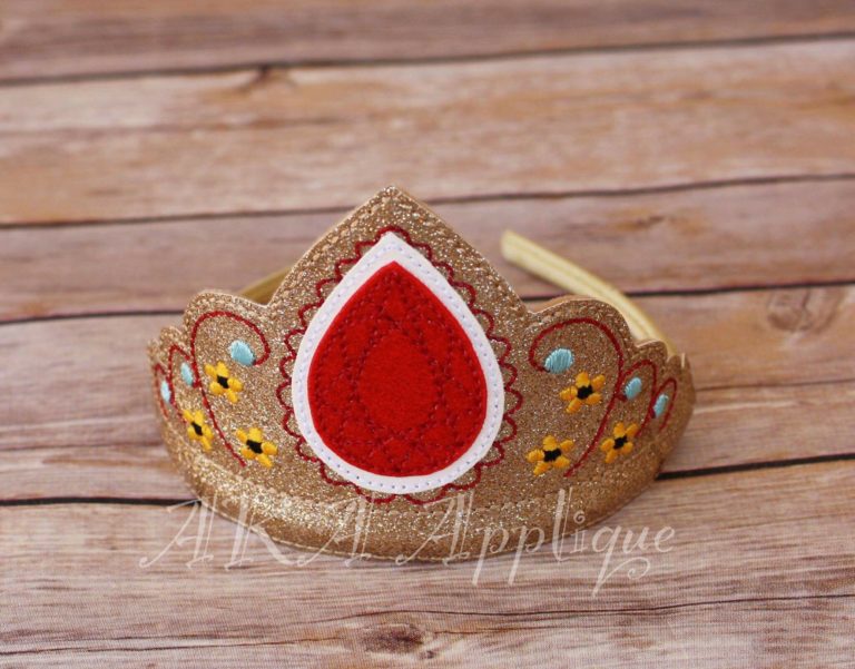 ITH Crown Princess Headband Tiara SLIDER™ Embroidery Design