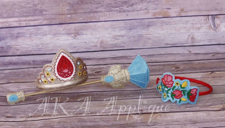 ITH Crown Princess Headband Tiara SLIDER™ Embroidery Design - Image 7