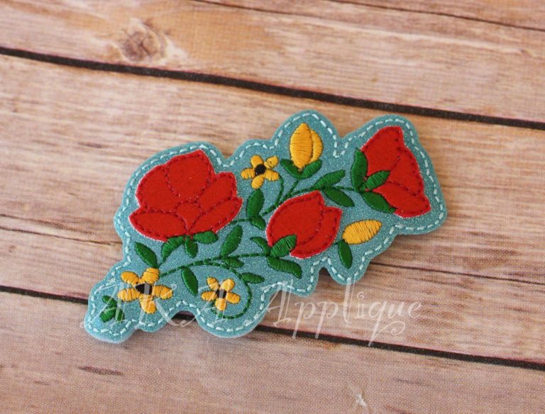 ITH Crown Princess Flower Headband SLIDER™ and Clip Cover Embroidery Design - Image 4