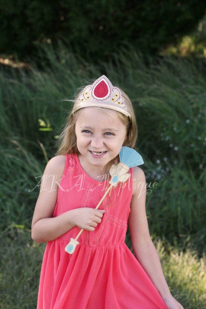 ITH Crown Princess Headband Tiara SLIDER™ Embroidery Design - Image 2
