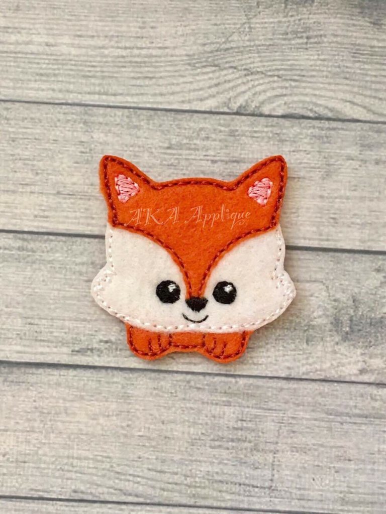 Felix Peeking Fox Feltie Embroidery Design