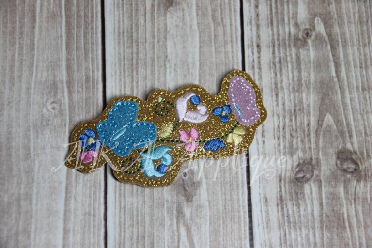 ITH Cinder Princess Flower Headband SLIDER™ and Clip Cover Embroidery Design - Image 5