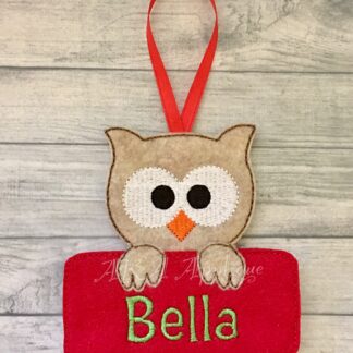 Personalizable Kookie Owl Ornament ITH Embroidery Design