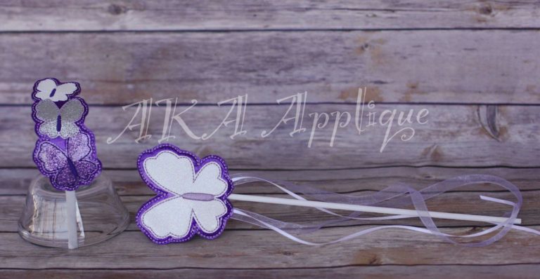 ITH Whimsy Butterfly Princess Wand Embroidery Design