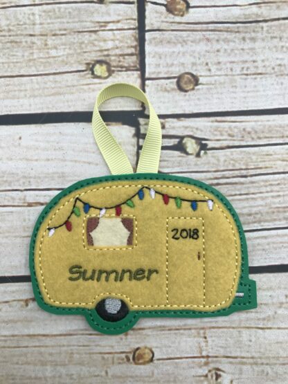 Camper 2018 and 2019 Ornament ITH Embroidery Design