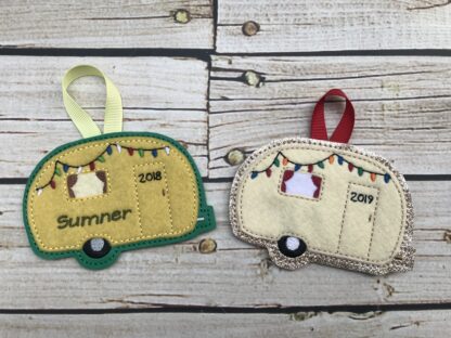 Camper 2018 and 2019 Ornament ITH Embroidery Design - Image 3